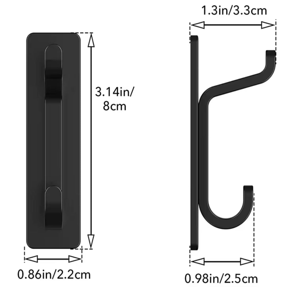 Self-Adhesive Double Hook – No-Drill, Heavy-Duty