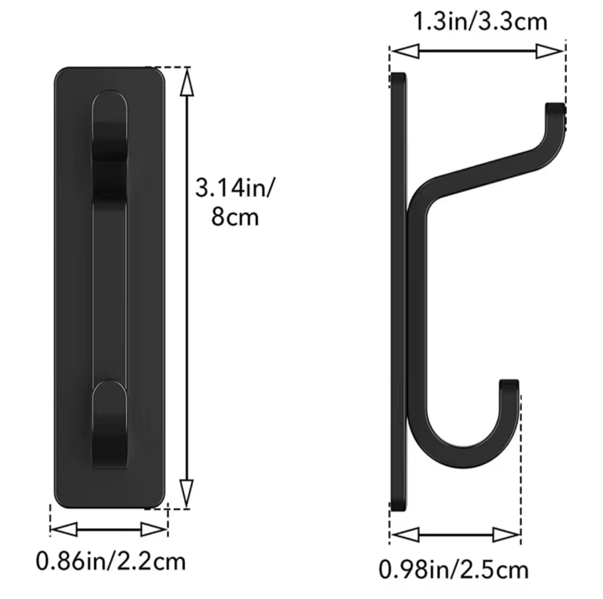 Self-Adhesive Double Hook – No-Drill, Heavy-Duty