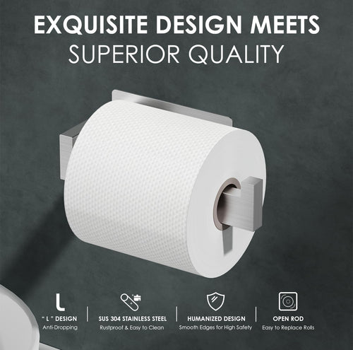 Self Adhesive Toilet Paper Holder - Silver